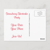 Doe mee met ons Strawberry Shortcake-feest Briefkaart (Achterkant)