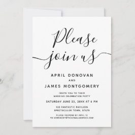 Doe mee met ons Typografie bruiloft uitnodiging