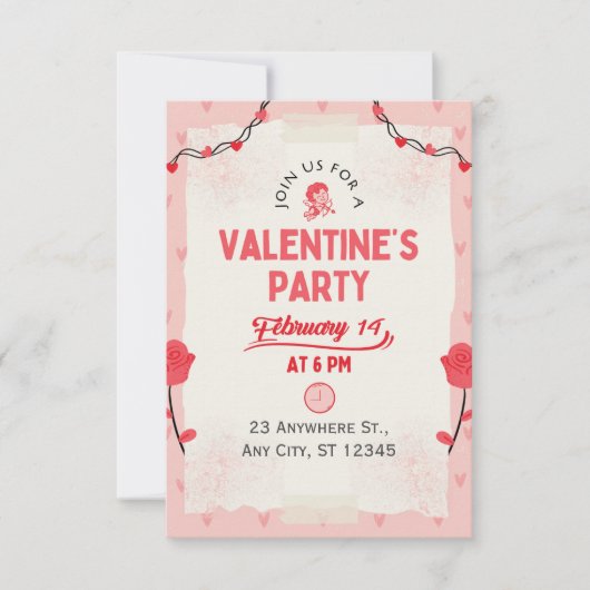 Doe mee met ons Valentijnsfeest Notitiekaartje (Voorkant)