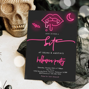 Doe mee met ons voor een hapje neon halloween vamp kaart