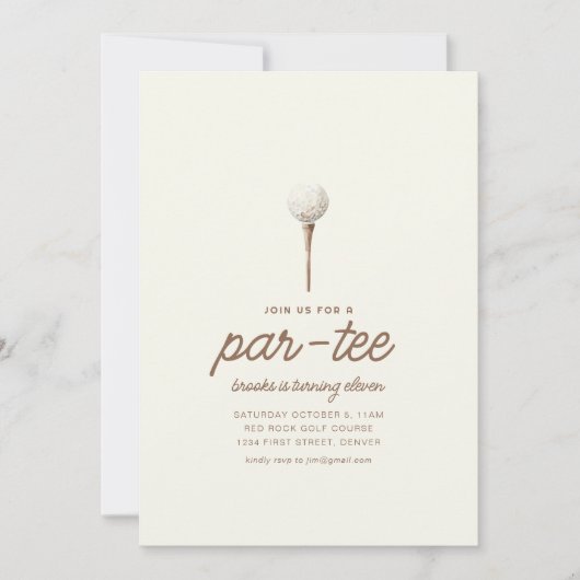 Doe mee met ons voor een Par-T-shirt golfverjaarda Kaart (Voorkant)