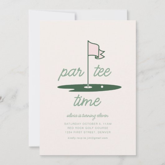 Doe mee met ons voor een Par-T-shirt golfverjaarda Kaart (Voorkant)