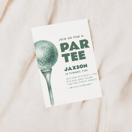 Doe mee met ons voor een Par-T-shirt golfverjaarda Kaart