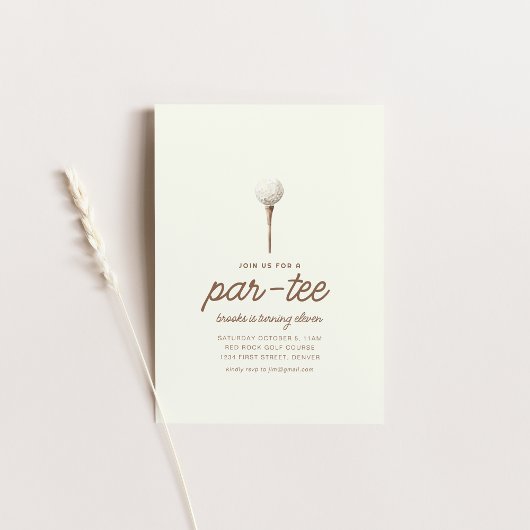 Doe mee met ons voor een Par-T-shirt golfverjaarda Kaart