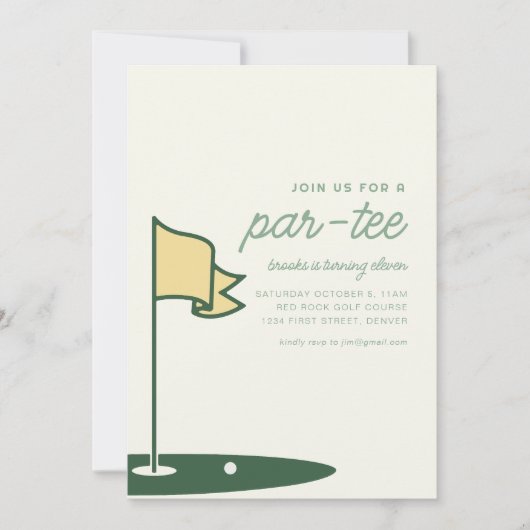 Doe mee met ons voor een Par-T-shirt golfverjaarda Kaart (Voorkant)