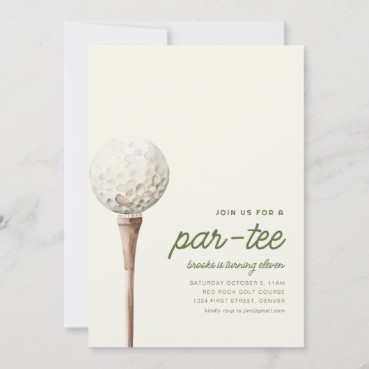 Doe mee met ons voor een Par-T-shirt golfverjaarda Kaart (Voorkant)