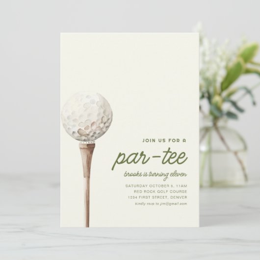 Doe mee met ons voor een Par-T-shirt golfverjaarda Kaart (Staand voorkant)