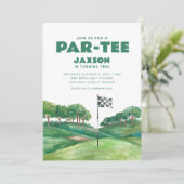 Doe mee met ons voor een Par-T-shirt golfverjaarda Kaart (Staand voorkant)