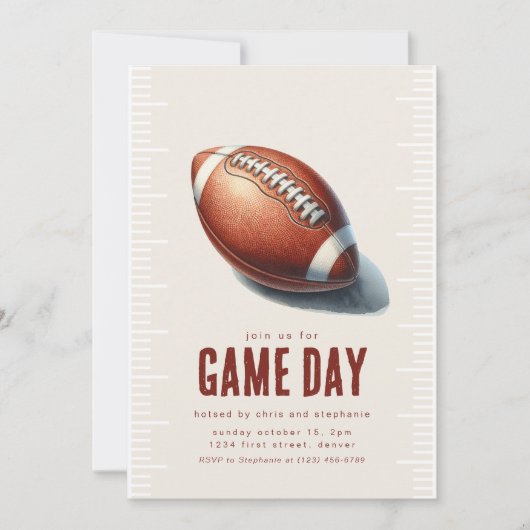 Doe mee met ons voor Game Day Football Party Kaart (Voorkant)