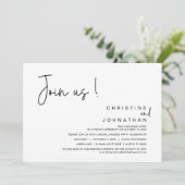 Doe mee met ons, Wedding Elopement Dinner, Party,  Kaart (Staand voorkant)