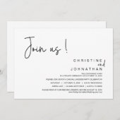 Doe mee met ons, Wedding Elopement Dinner, Party,  Kaart (Voorkant / Achterkant)