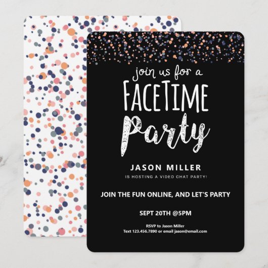 Doe mee met onze leuke online videochatfeest Confe Kaart (Voorkant / Achterkant)