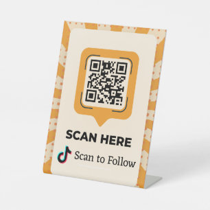 Doe mee met onze TikTok QR-code bord TikTok Volg Reclamebord Met Voetstuk