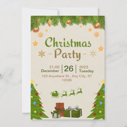 Doe mee met onze uitnodiging voor een feestelijke  (Voorkant)