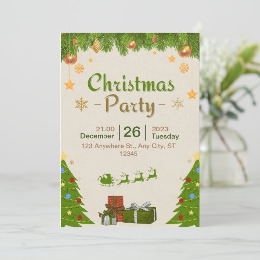 Doe mee met onze uitnodiging voor een feestelijke  (Staand voorkant)