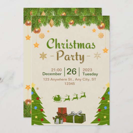 Doe mee met onze uitnodiging voor een feestelijke  (Voorkant / Achterkant)