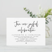 Doe mee met onze vreugdevolle viering, bruiloft br kaart (Staand voorkant)