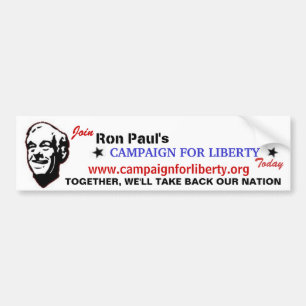 Doe mee met Ron Paul's campagne voor LIberty Today Bumpersticker