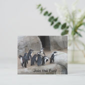 Doe mee met uitnodiging van Pinguins Party (Staand voorkant)