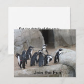 Doe mee met uitnodiging van Pinguins Party (Voorkant / Achterkant)