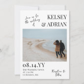 Doe mee met Us Modern Typography Photo Wedding Kaart (Voorkant)