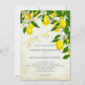 Doe mee met Waterverf Lemons en Greenery Wedding Kaart (Voorkant)