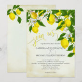 Doe mee met Waterverf Lemons en Greenery Wedding Kaart (Voorkant / Achterkant)