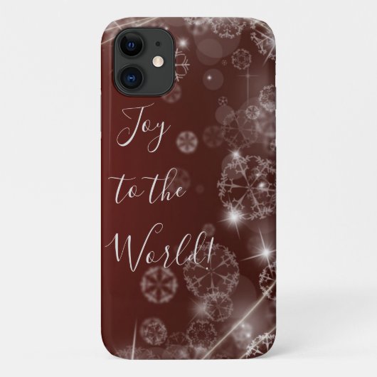 Doe mee met witte sneeuwvlokken op rood Case-Mate iPhone case (Achterkant)