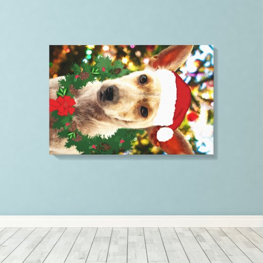 Doe mee naar de Puppy Canvas Afdruk (Insitu (Houten vloer))