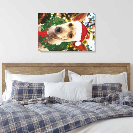 Doe mee naar de Puppy Canvas Afdruk (Insitu (Slaapkamer))