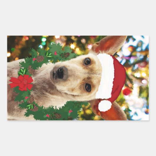 Doe mee naar de Puppy Rechthoekige Sticker (Voorkant)