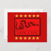 Doe mee of Die Ben Franklin Banner op Tshirts Briefkaart (Voorkant / Achterkant)