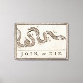 Doe mee of sterf ratelslang: Cartoon Benjamin Fran Canvas Afdruk (Voorkant)