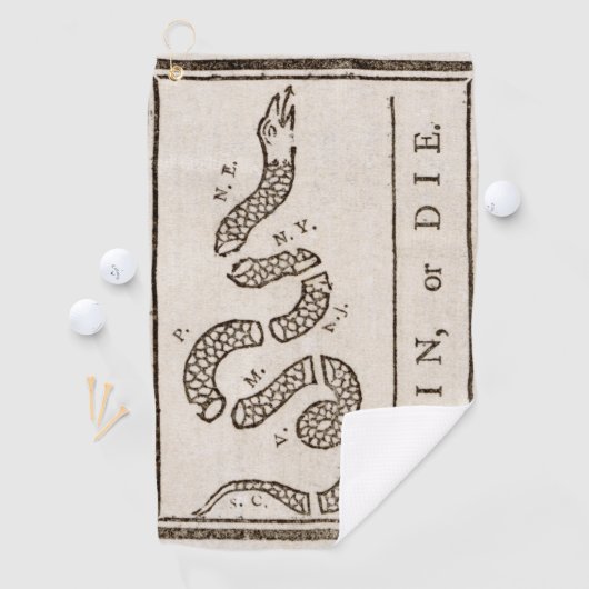 Doe mee of sterf ratelslang: Cartoon Benjamin Fran Golfhanddoek (Insitu)