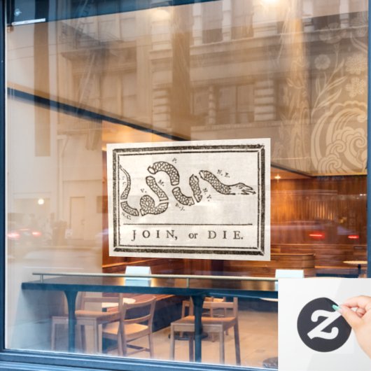 Doe mee of sterf ratelslang: Cartoon Benjamin Fran Raamsticker (Cafe Raam)