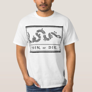 Doe mee of val vlag van de Amerikaanse revolutiona T-shirt