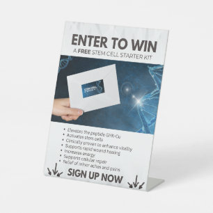 Doe mee om een Stem Cell Starter Kit te winnen Reclamebord Met Voetstuk