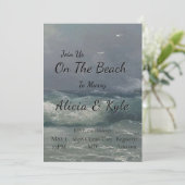 Doe mee op de Beach Wedding Invitation Kaart (Staand voorkant)