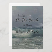Doe mee op de Beach Wedding Invitation Kaart (Voorkant / Achterkant)