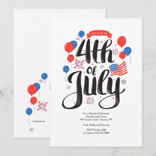 Doe mee op de uitnodiging van 4 juli (Voorkant / Achterkant)