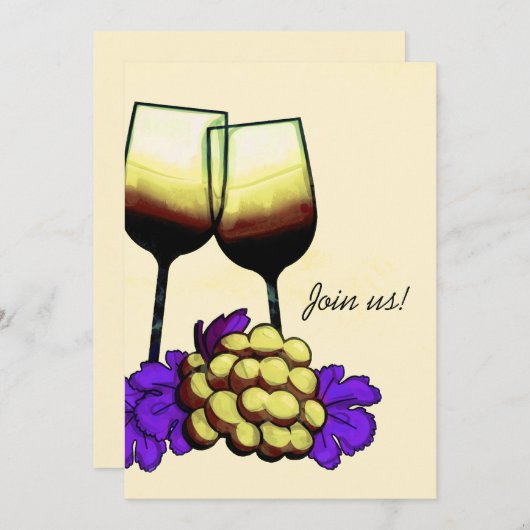 Doe mee! Uitnodiging wijnpartij (Voorkant / Achterkant)
