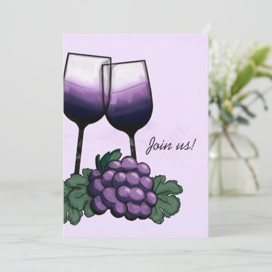 Doe mee! Uitnodiging wijnpartij (Staand voorkant)