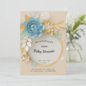 Doe mee voor een Baby shower Party - Uitnodiging K (Staand voorkant)