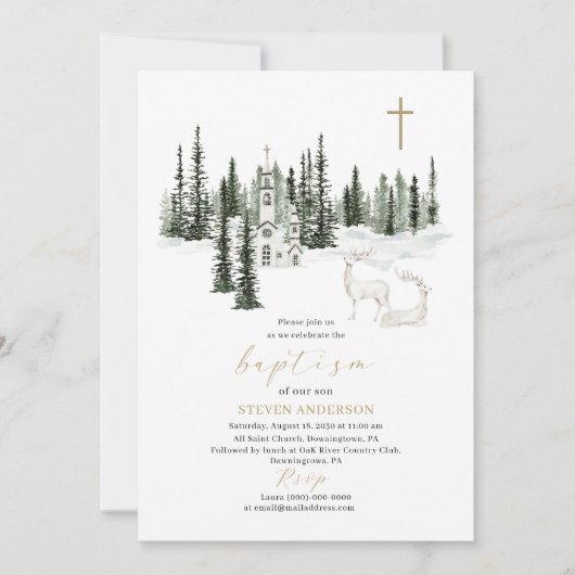 Doe mee voor een doop, het is koud buiten Uitnodig Kaart (Voorkant)