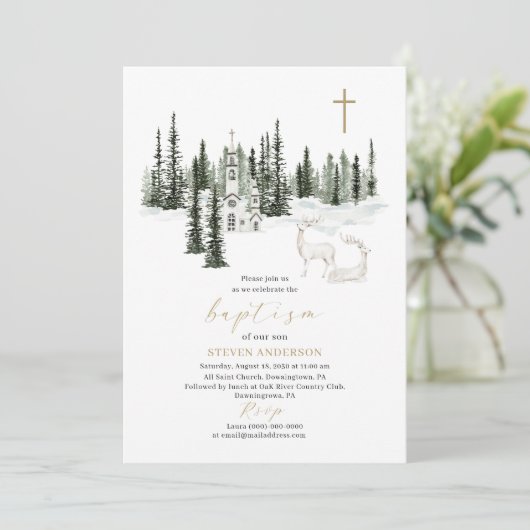 Doe mee voor een doop, het is koud buiten Uitnodig Kaart (Staand voorkant)