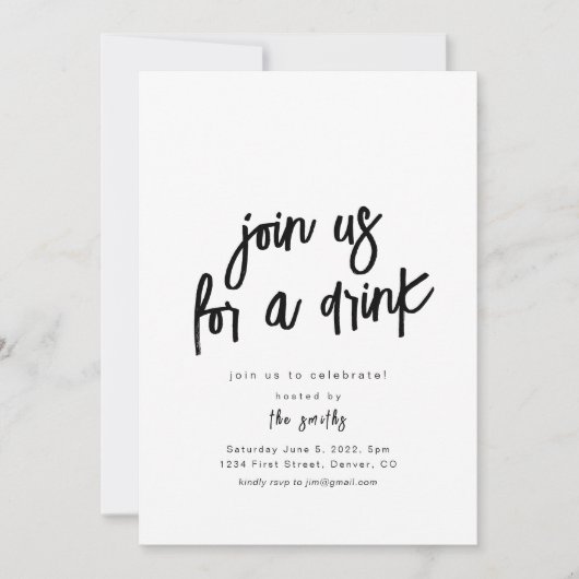 Doe mee voor een Drink Party Invitation Kaart (Voorkant)