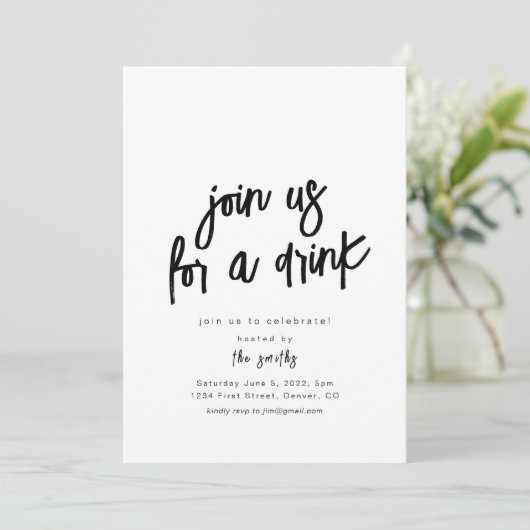 Doe mee voor een Drink Party Invitation Kaart (Staand voorkant)