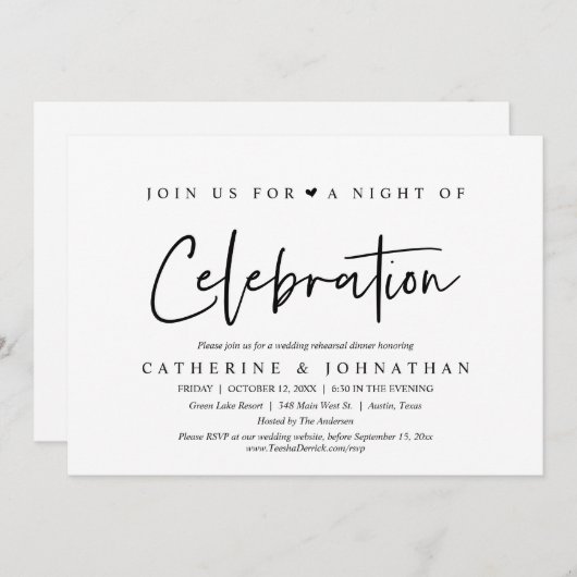 Doe mee voor een feest, Wed Rehearsal Kaart (Voorkant / Achterkant)