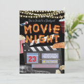 Doe mee voor een filmavond verjaardagsviering kaart (Staand voorkant)
