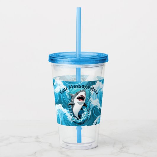 Doe mee voor een haaienbeet acryl drinkbeker (Voorkant)